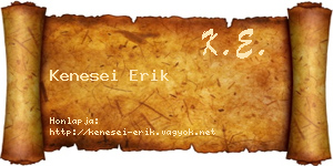 Kenesei Erik névjegykártya