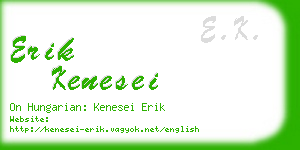 erik kenesei business card